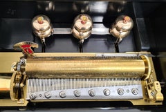 Antique 6 Bell Fortissimo Music Box by J Manger & Co, c. 1885