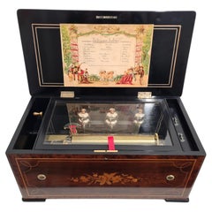 Antique 6 Bell Fortissimo Music Box by J Manger & Co, c. 1885