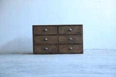 Antique 6 chestnut drawers, cabinet, Wabi Sabi, Japandi