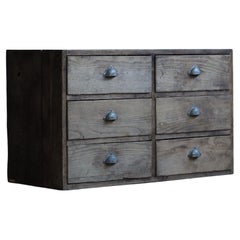 Antique 6 chestnut drawers, cabinet, Wabi Sabi, Japandi