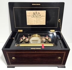 Antique 6 Drum & Bell Music Box by George Bendon, c. 1880