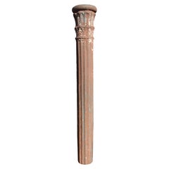 Antique 6 Foot Structural Cast Iron Fluted Column