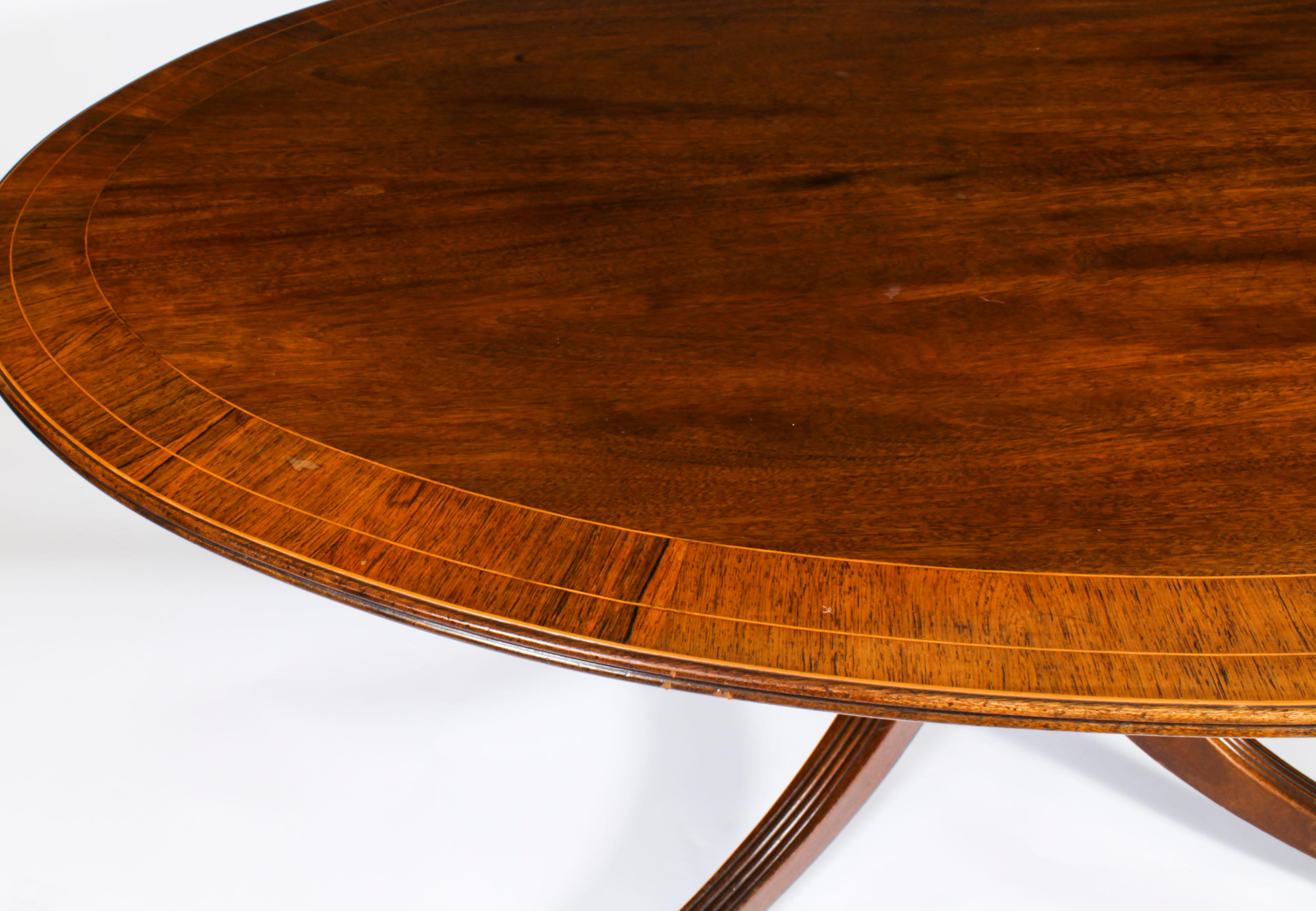 Antique Oval Mahogany Dining Table 1920s 3
