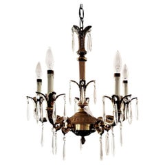 Antique 6-Light Chandelier with Pendants