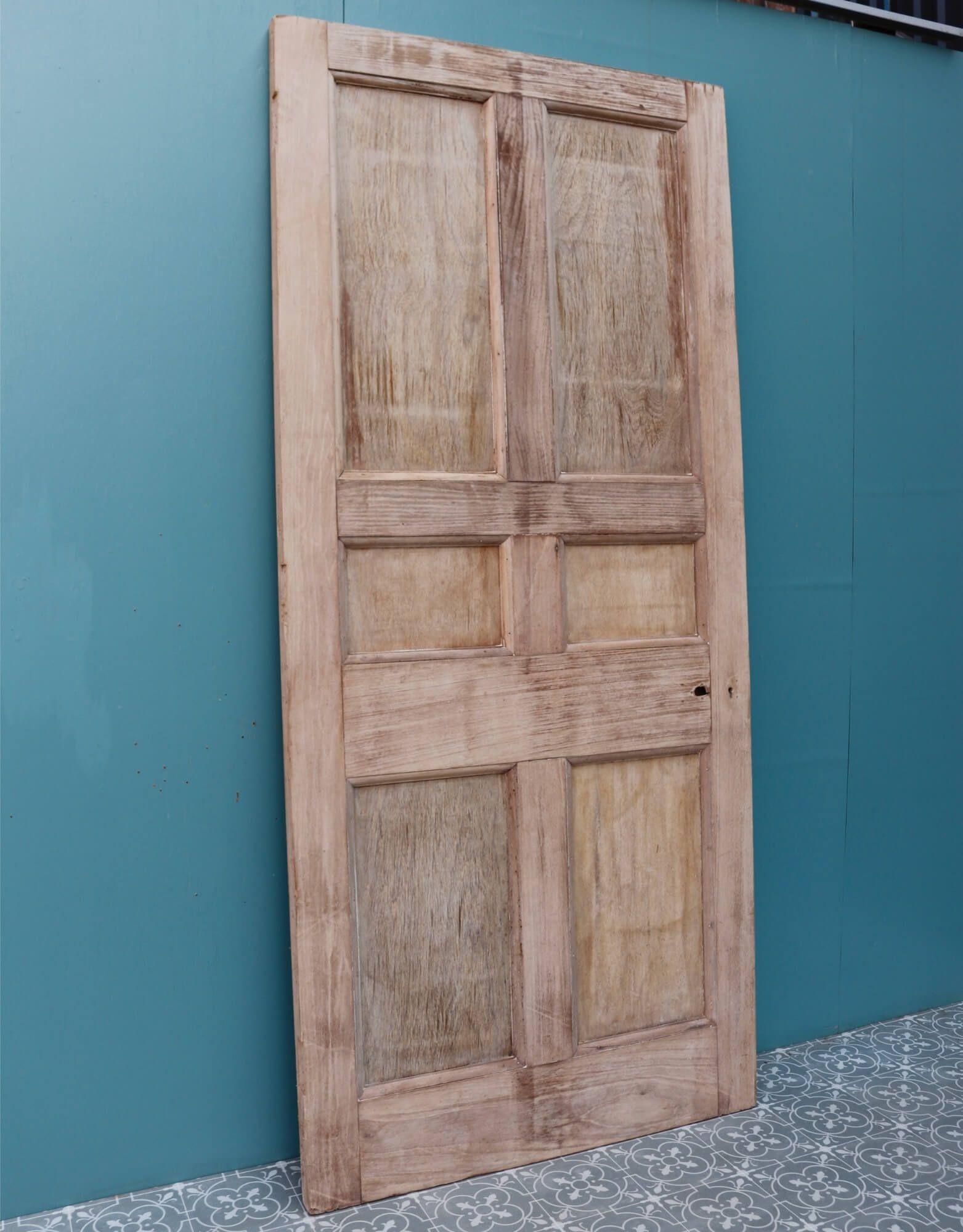 Antique 6 Panel Wooden Door In Fair Condition For Sale In Wormelow, Herefordshire
