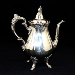Antique 6-Piece "Baroque" Silver Plate Tea Set by Wallace, circa 1890