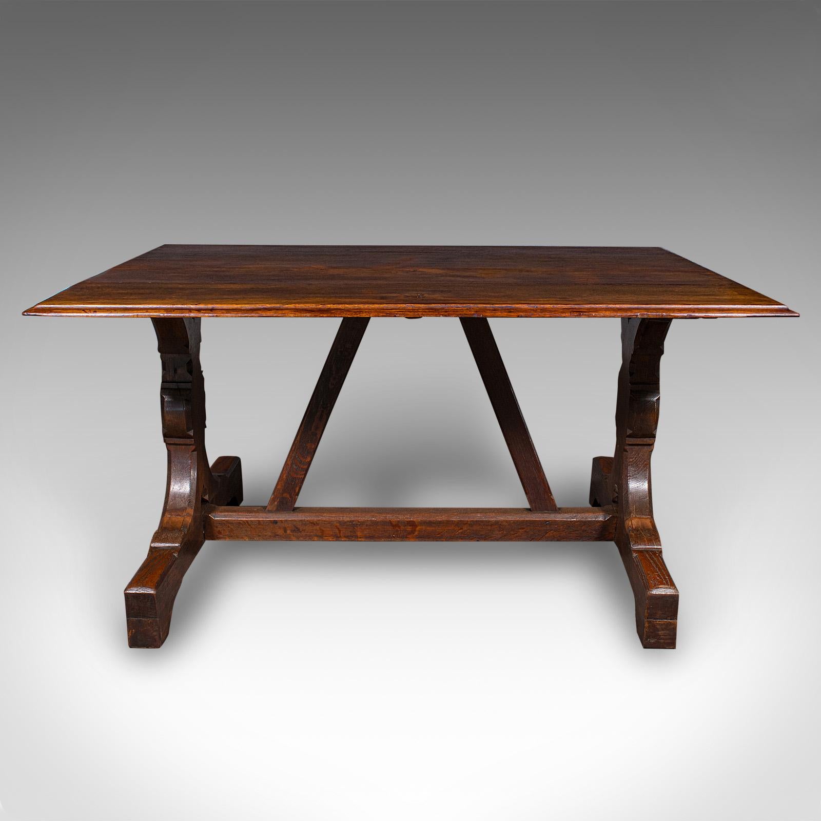 Mesa de Comedor Antigua 6 Plazas, Inglesa, Roble, Renacimiento Gótico, Cocina, Victoriana Británico en venta