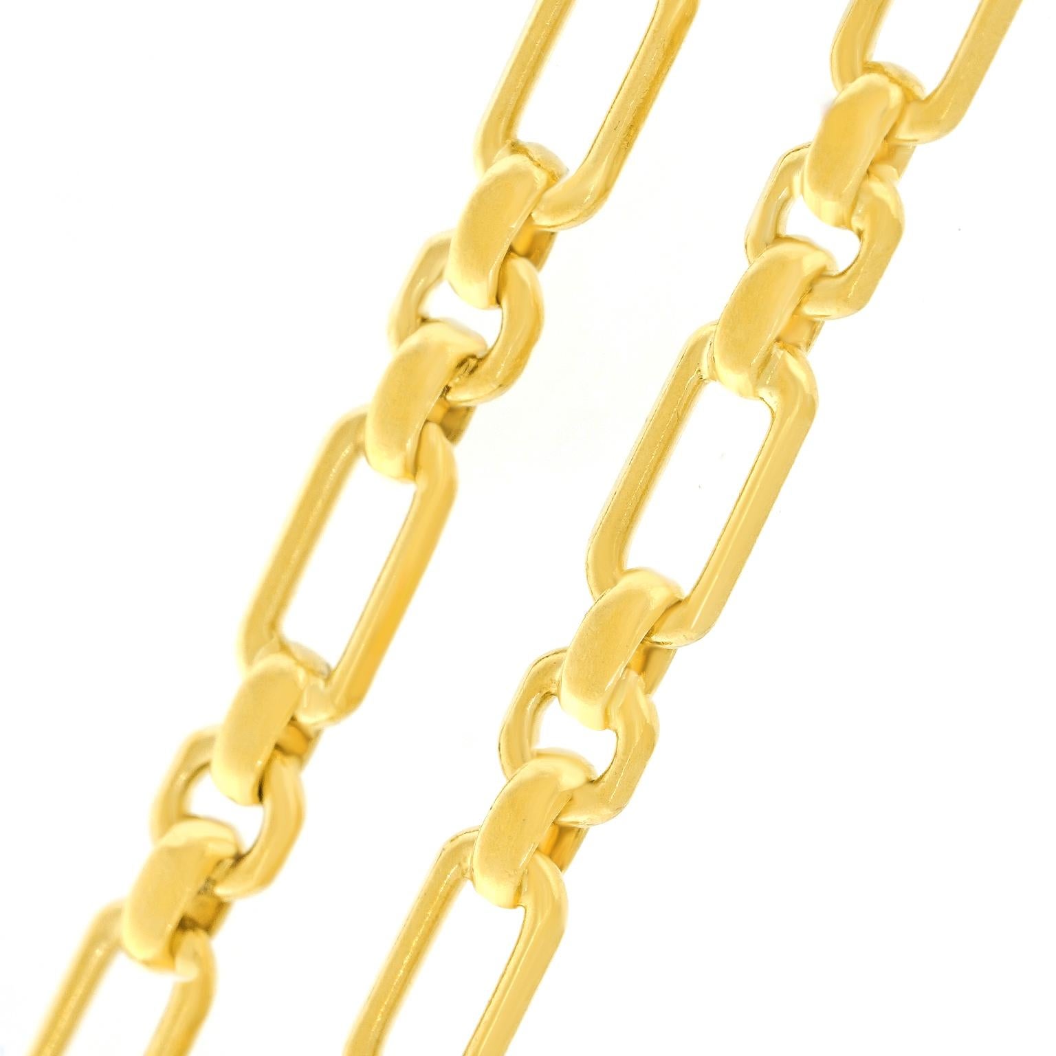 Victorian Antique 60-inch Gold Necklace For Sale