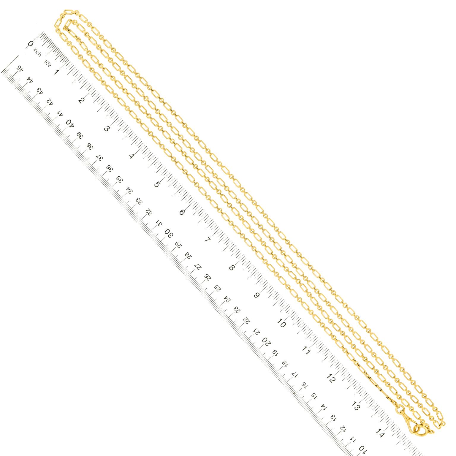 Antique 60-inch Gold Necklace For Sale 1