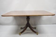 Antique Square Banded Mahogany Duncan Phyfe Dining Conference Room Table