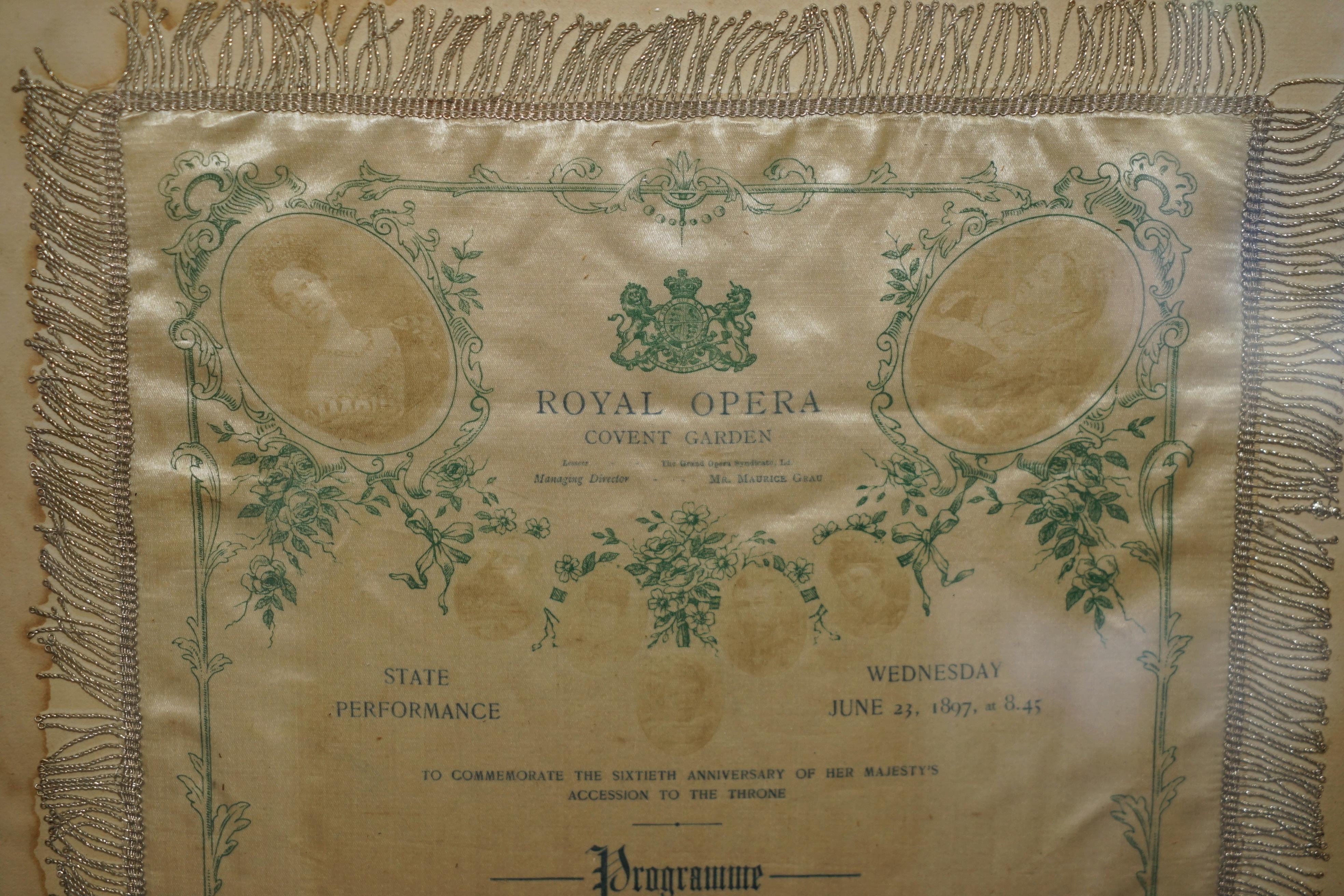 Victorien tardif L'ANTiQUE 60{}E{} ANNIVERSARY OF QUEEN VICTORIA DIAMOND JUBILEE ROYAL OPERA PROGRAMME en vente