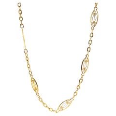 Antike antike französische 18 Karat Gold Fancy Link Halskette
