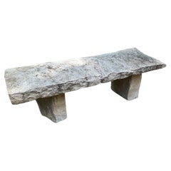 Antique 62” Stone Garden Bench