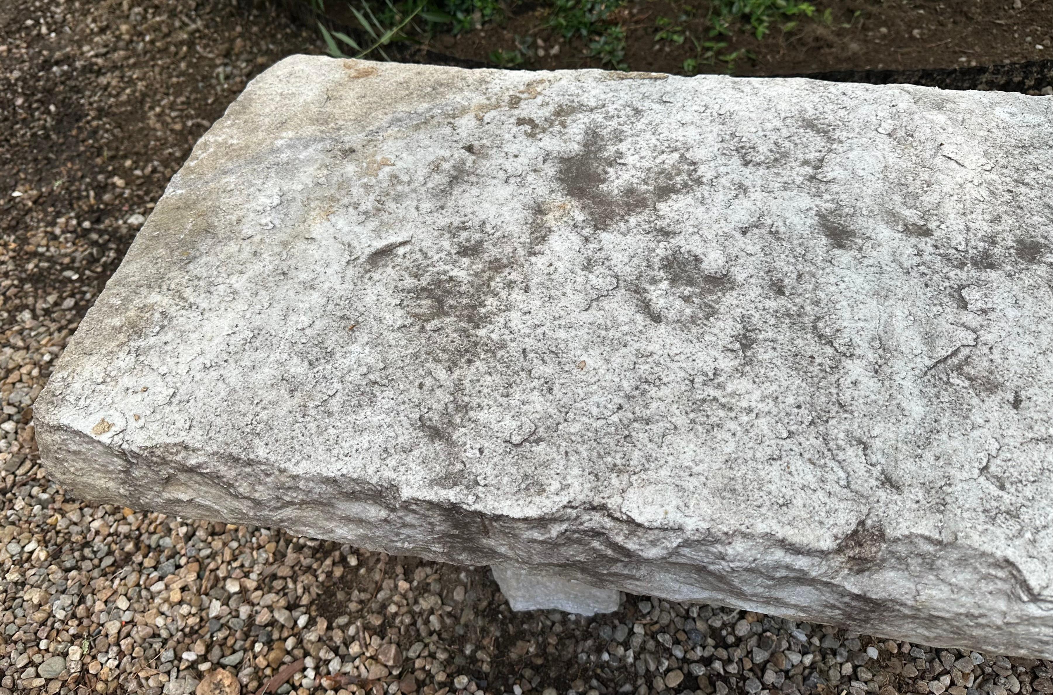 American Antique 62” Stone Garden Bench For Sale
