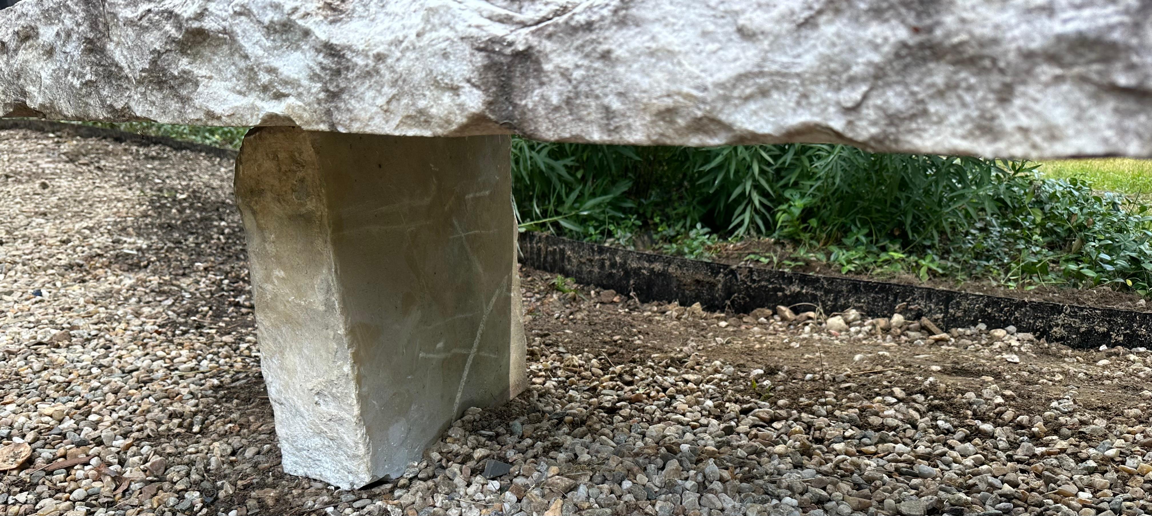 18th Century Antique 62” Stone Garden Bench For Sale