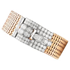 Bracciale antico in oro rosa 16k e diamanti 6,50 carati