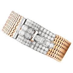 Antique 6.50Ct Diamond and 16k Rose Gold Bracelet Circa 1930