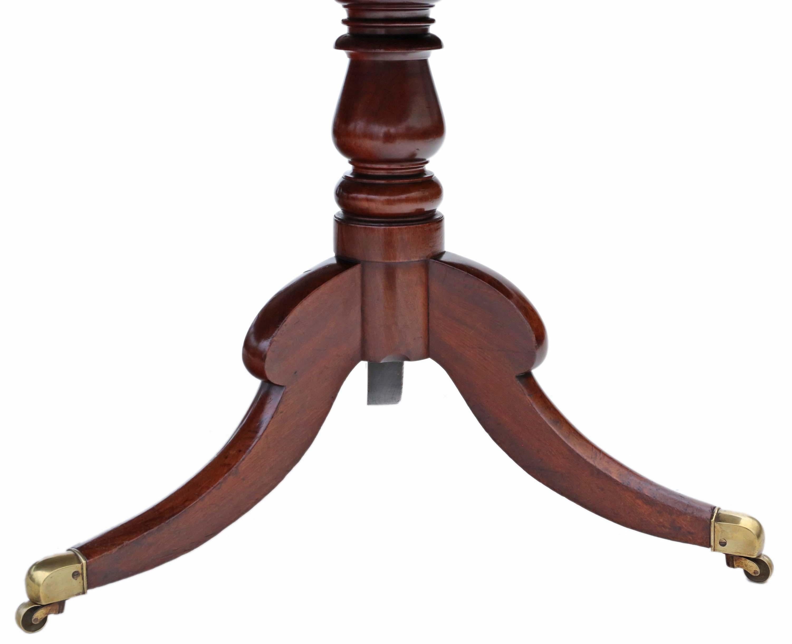 Antigua Mesa de Comedor Extensible de Caoba de 2 Pedestales de 6'7