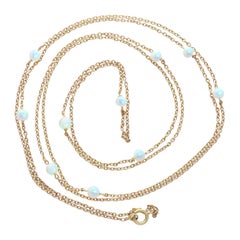 Collier ancien à chaîne jaune et opale de 6,76 carats, c. 1900