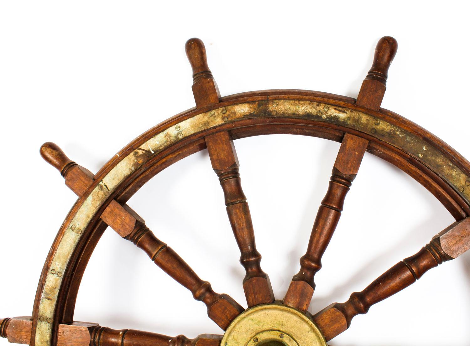 Early 20th Century Antique Harland & Wolff, Belfast, Ship's Wheel, 19th Century