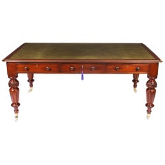Antique 6ft Victorian 6 Drawer Partners Writing Table Desk 19th Century