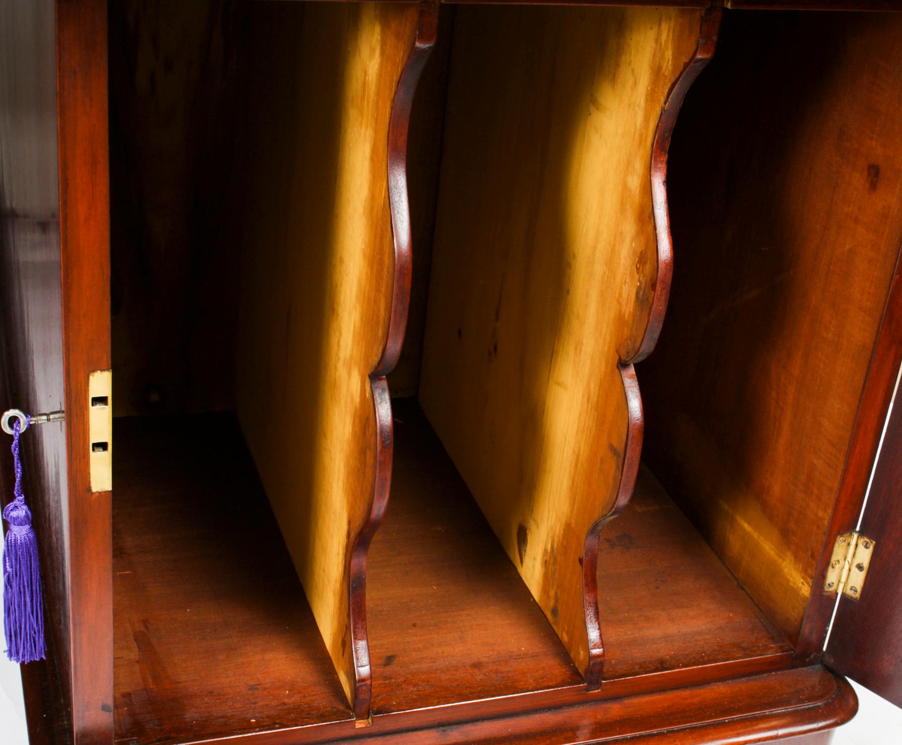 Antique Victorian Mahogany Partners Pedestal Desk 19th C 11