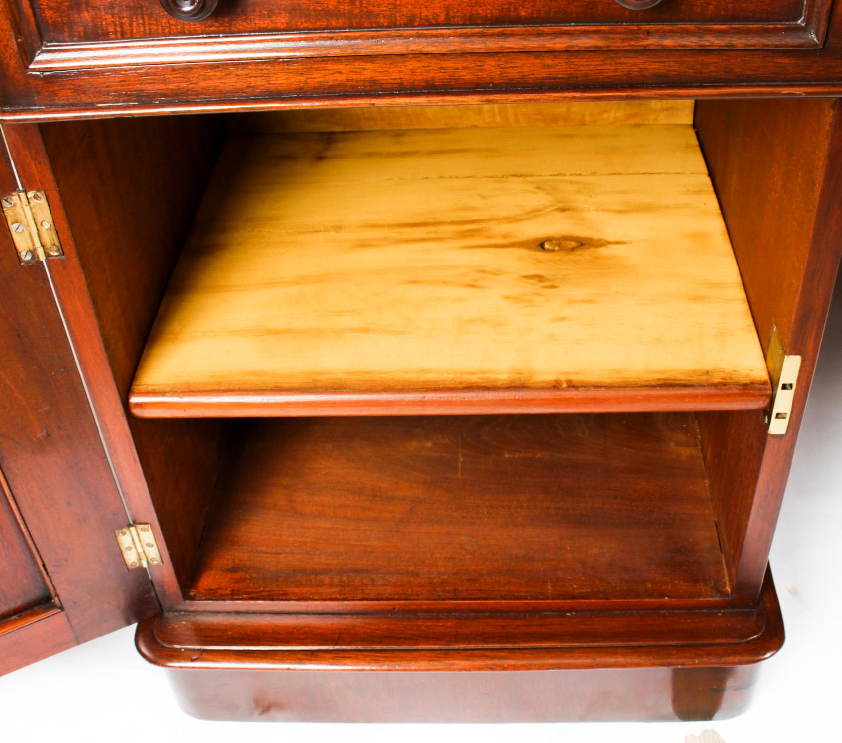 Antique Victorian Mahogany Partners Pedestal Desk 19th C 12