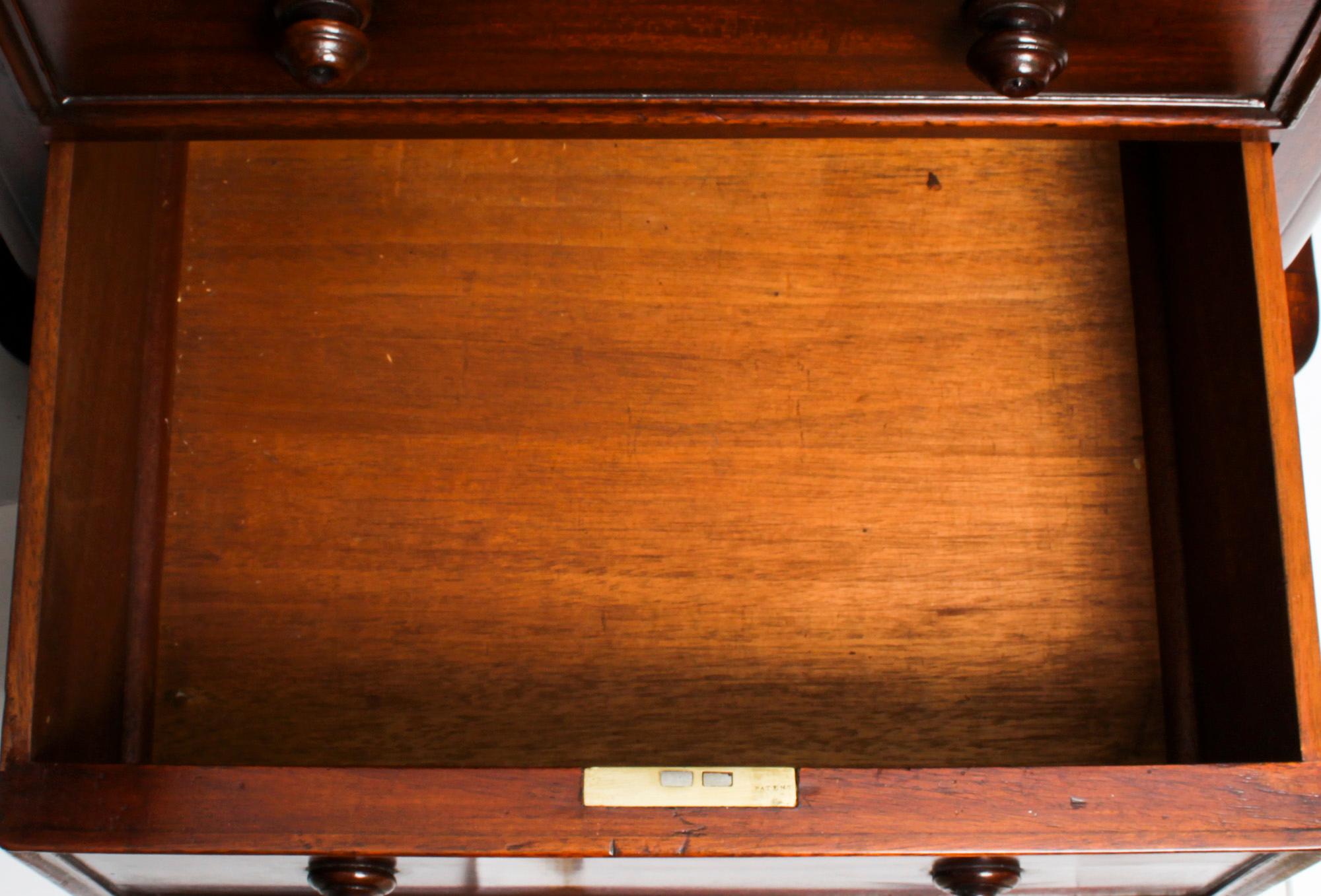 Antique Victorian Mahogany Partners Pedestal Desk 19th C 3