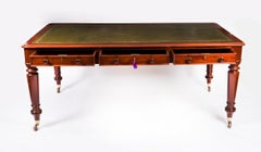 Antiguo 6ft Victorian Socios Escritura Biblioteca Mesa Escritorio 19th C 183x105cm