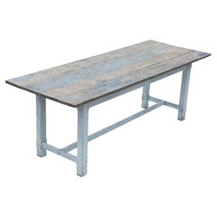 Antique 7' Painted Refectory Kitchen Garden Dining Table, circa 1900