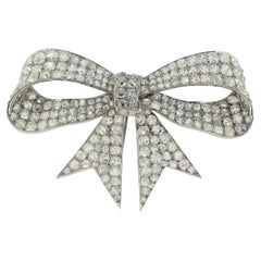 Antiguo broche con lazo de diamantes de 7,00 quilates