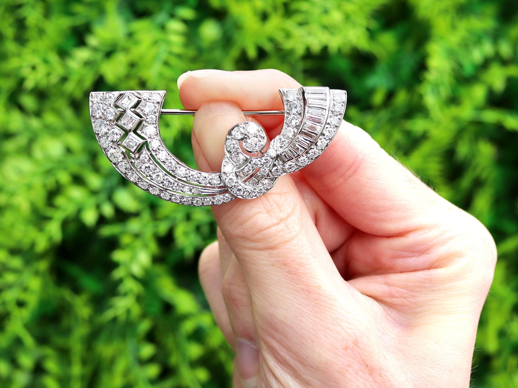 Antique diamond brooch platinum hot sale