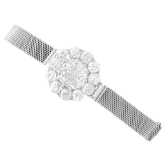Antique 7.47 Carat Diamond White Gold Bracelet