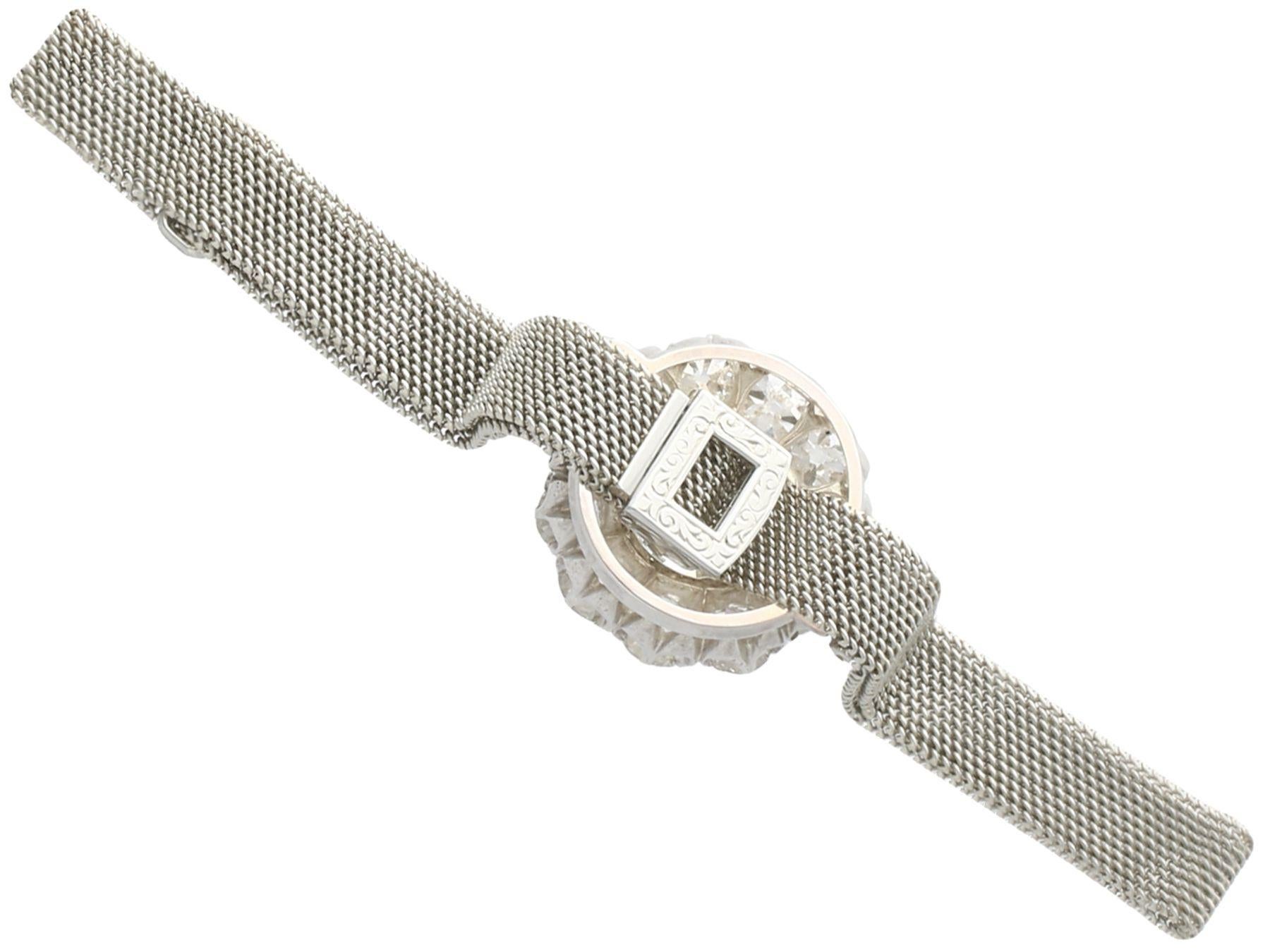 Antique 7.47ct Diamond White Gold Bracelet For Sale 2