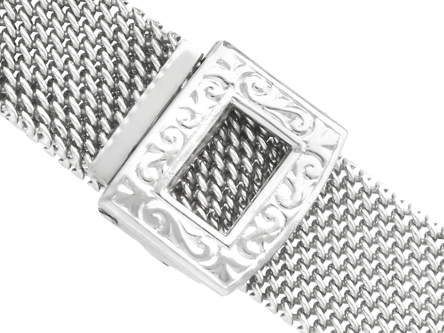 Antique 7.47 Carat Diamond White Gold Bracelet For Sale 7