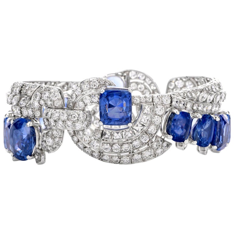 Ceylon-Sapphire and Platinum Bracelet, 1930