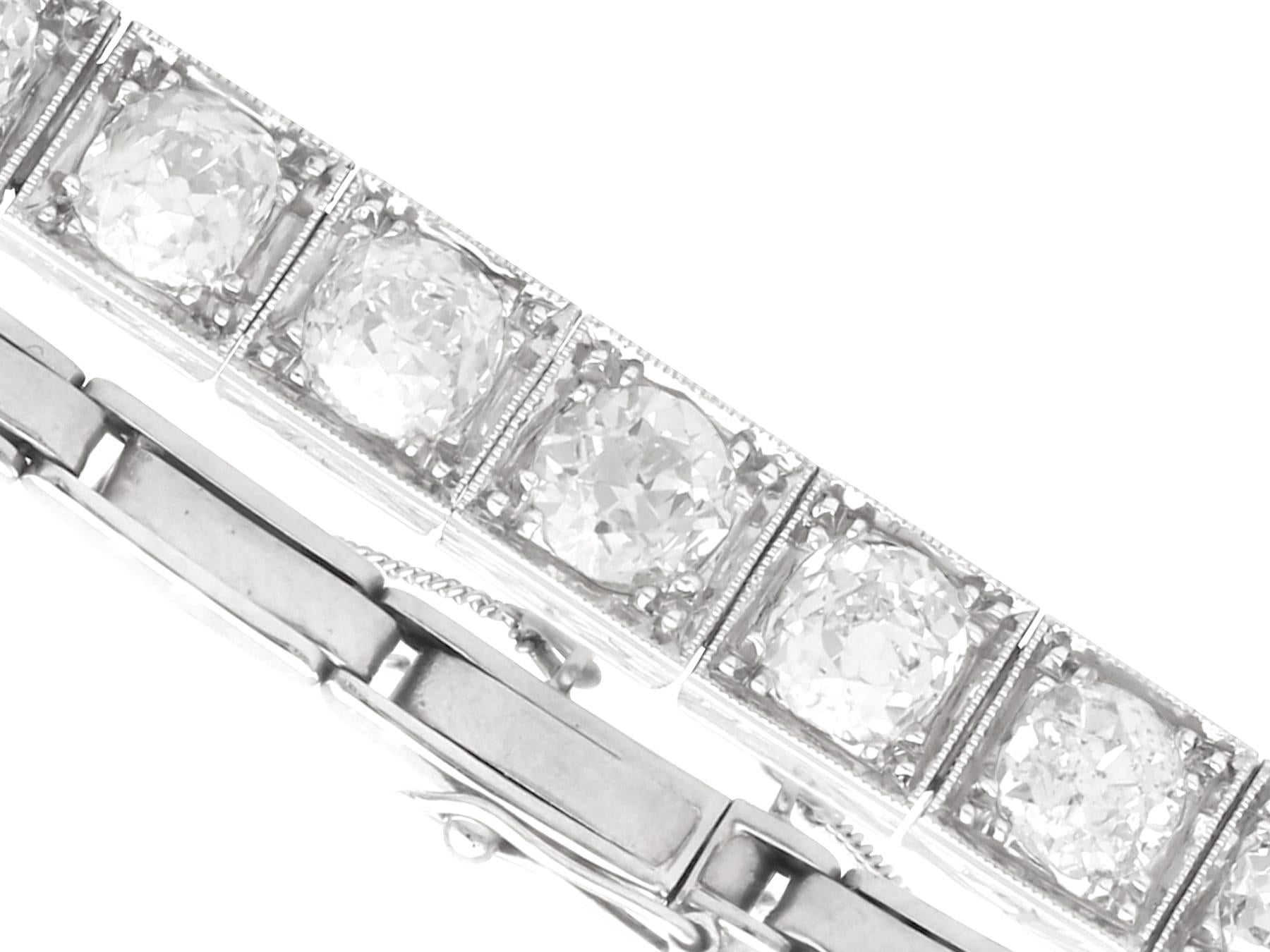Women's or Men's Antique 7.85Ct Diamond and 18k White Gold Bracelet Circa 1915 For Sale