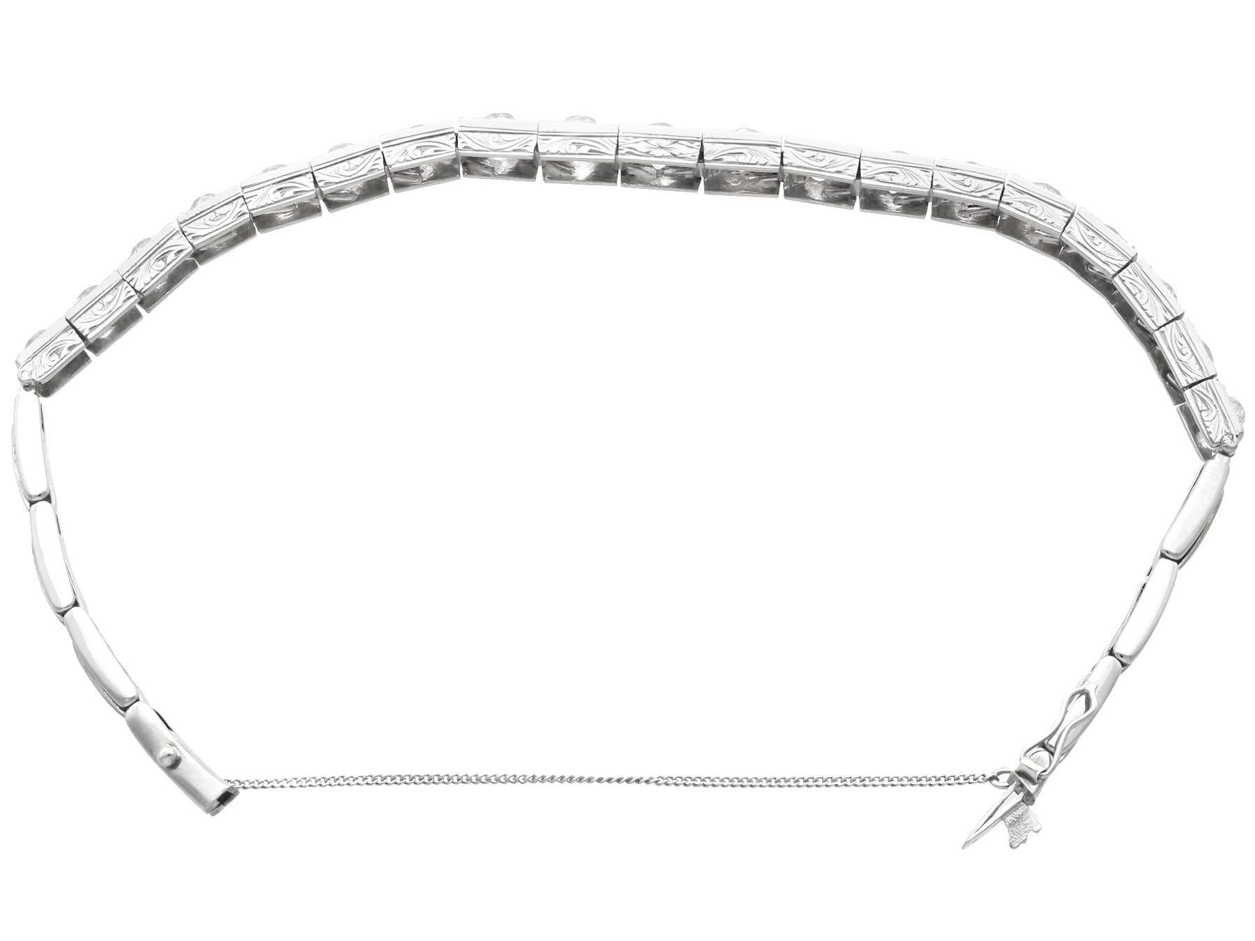 Antique 7.85Ct Diamond and 18k White Gold Bracelet Circa 1915 For Sale 3