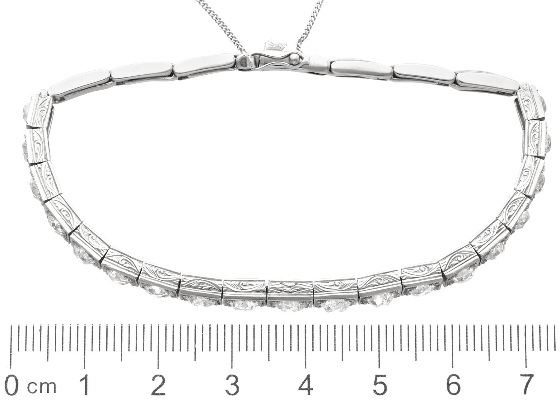 Antique 7.85Ct Diamond and 18k White Gold Bracelet Circa 1915 For Sale 4