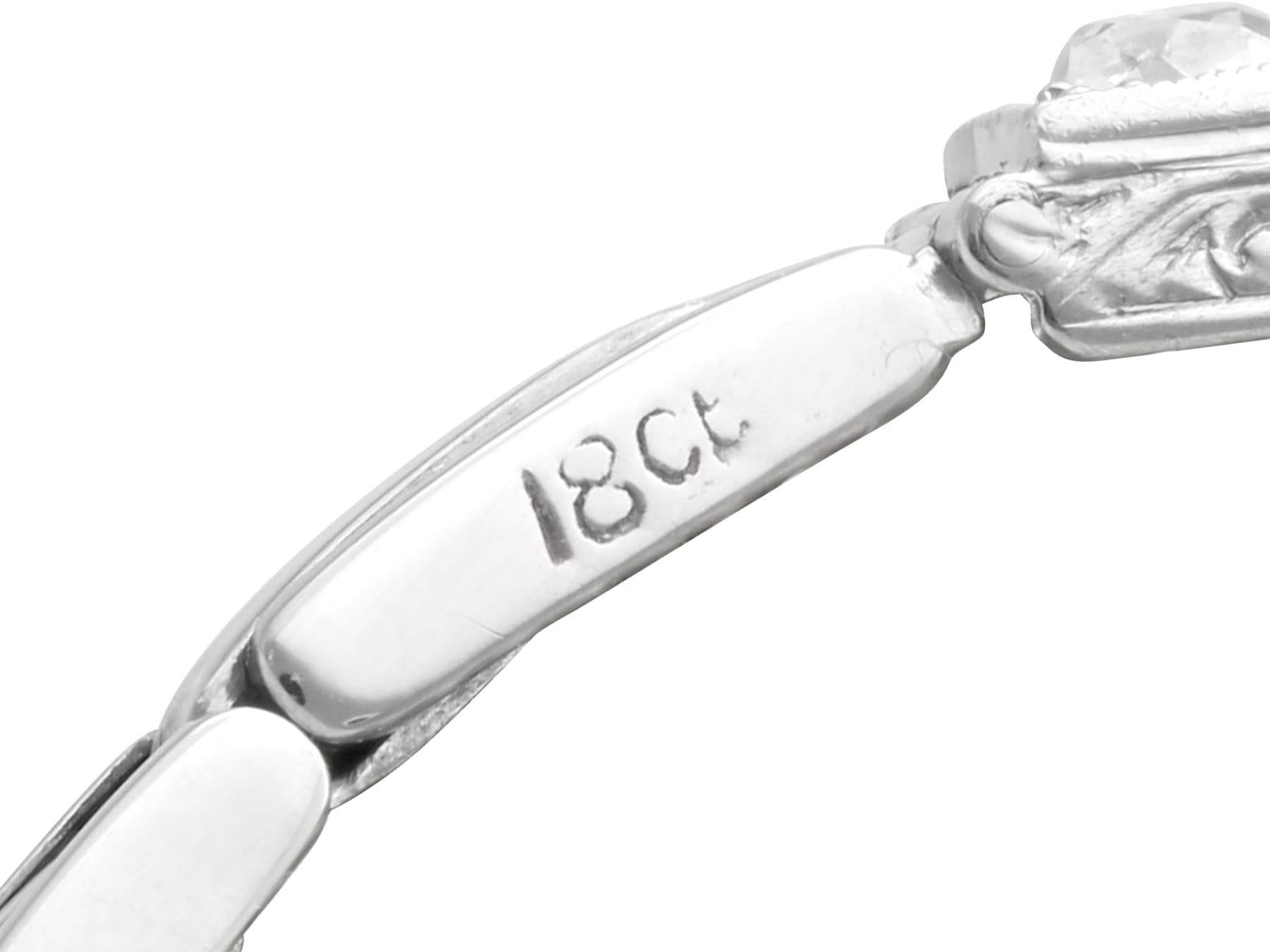 Antique 7.85Ct Diamond and 18k White Gold Bracelet Circa 1915 For Sale 5