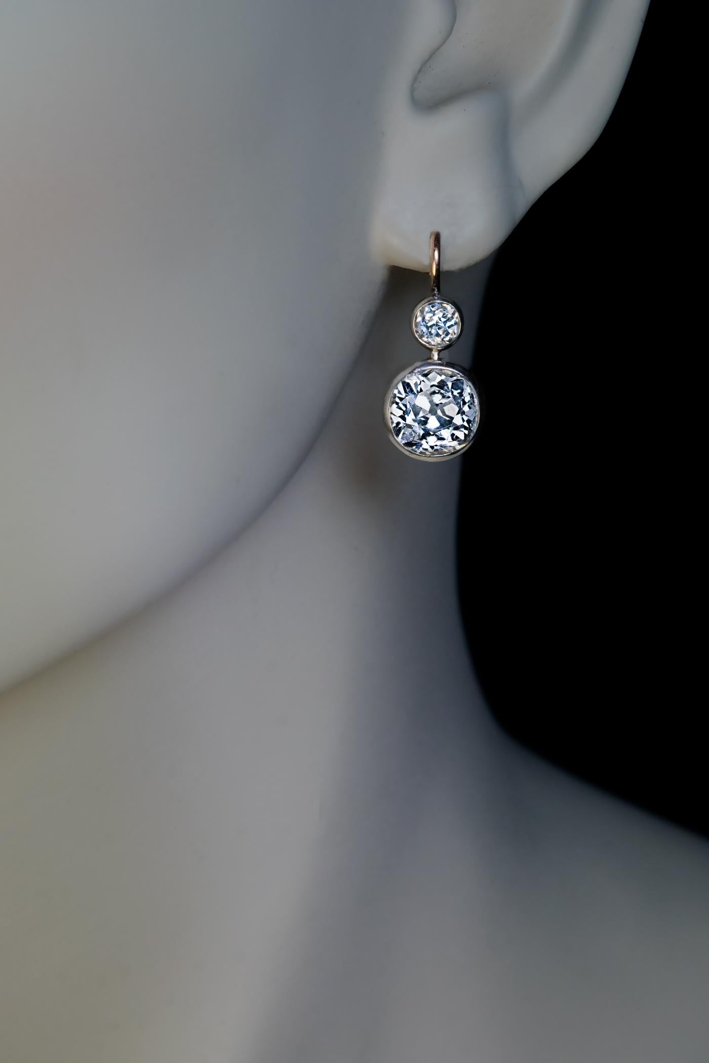 vintage diamond drop earrings