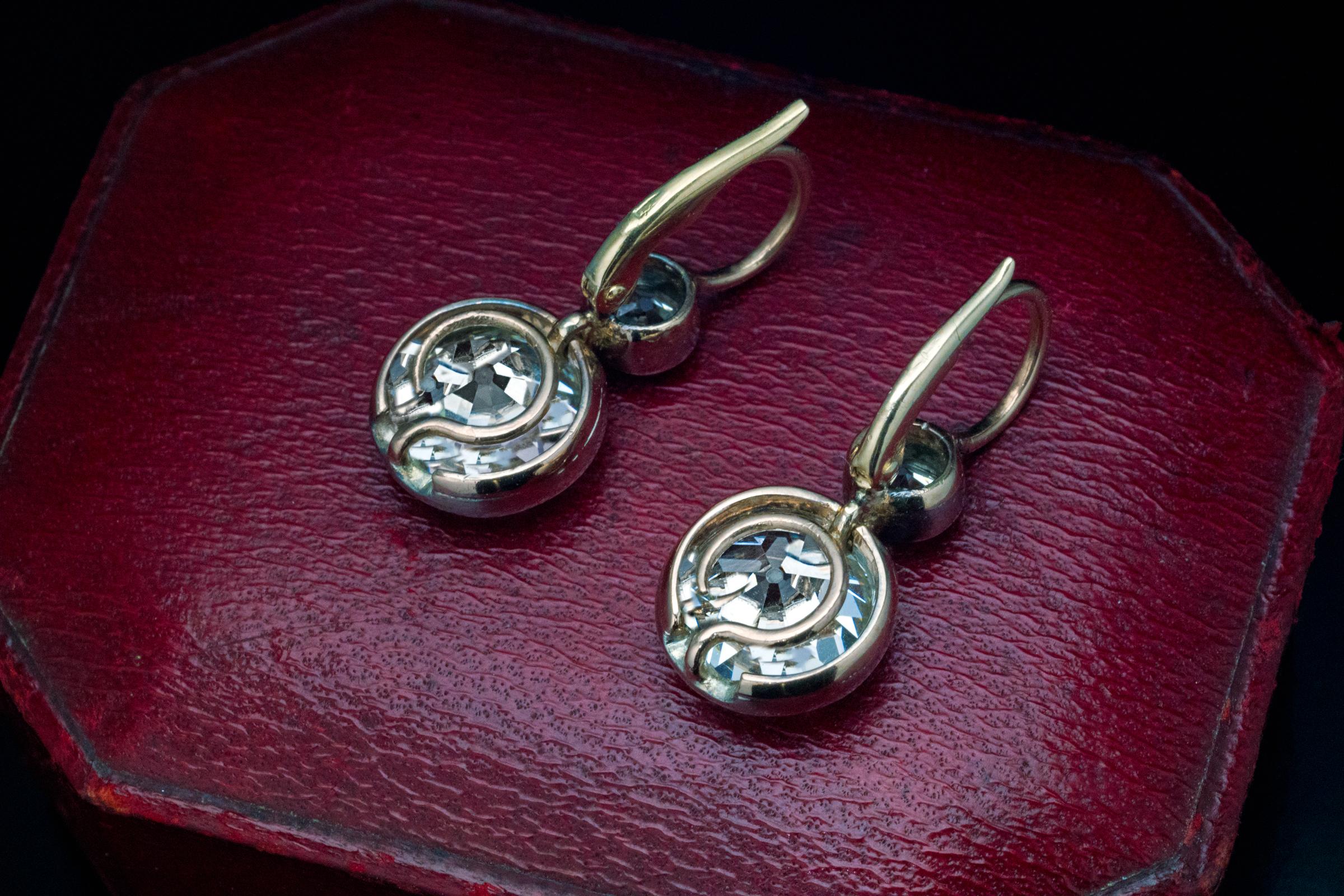 antique diamond drop earrings