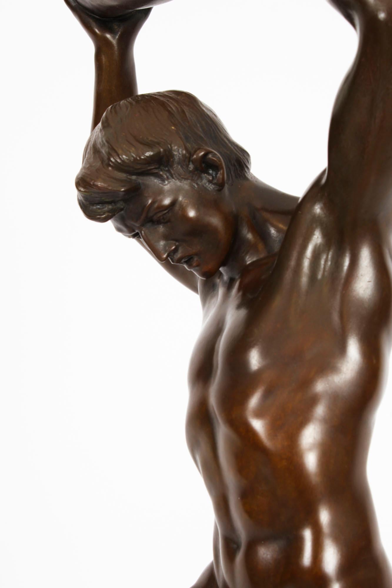 Antique Art Deco Bronze Greek Warrior Otto Schmidt-Hofer, 1920s 5