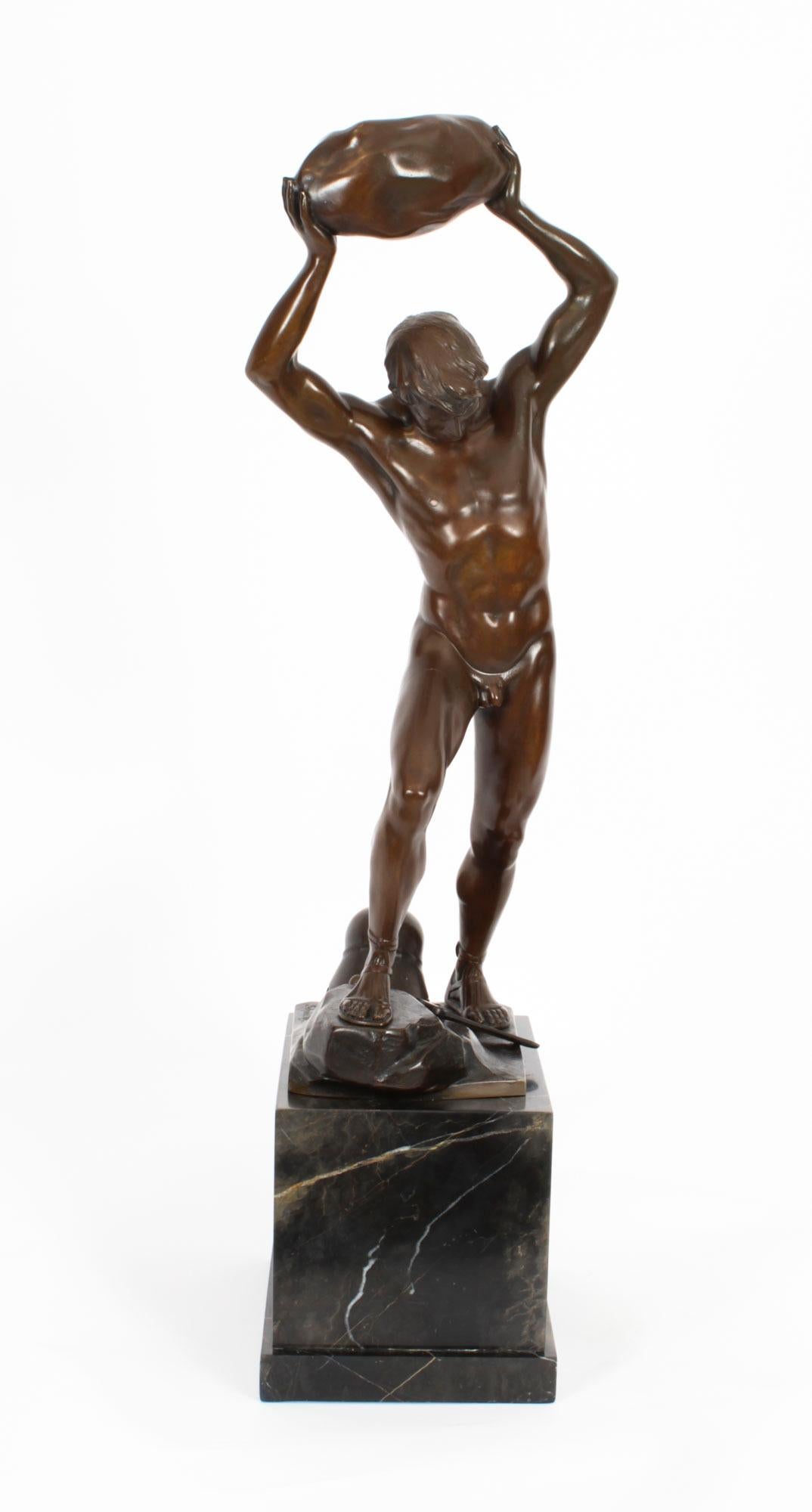 Antique Art Deco Bronze Greek Warrior Otto Schmidt-Hofer, 1920s 6