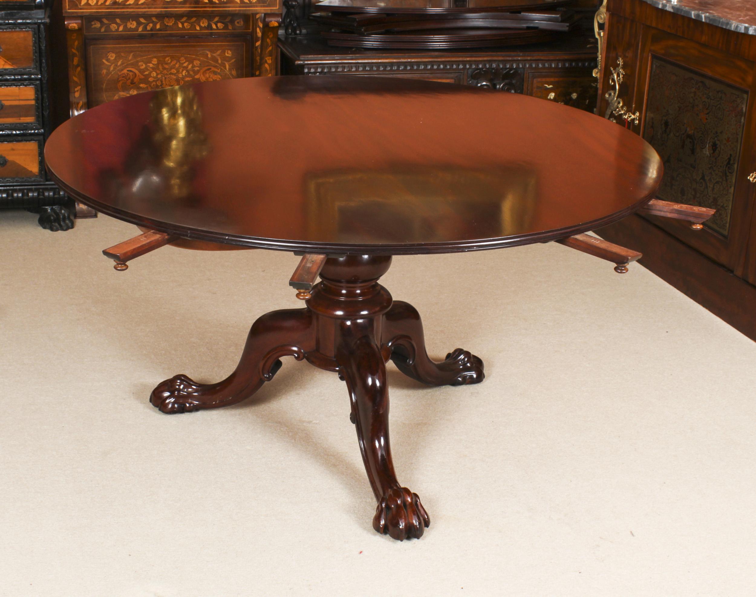 Mahogany Antique Gillows Dining Table 19th C & 8 Bar Back Chairs 20thc