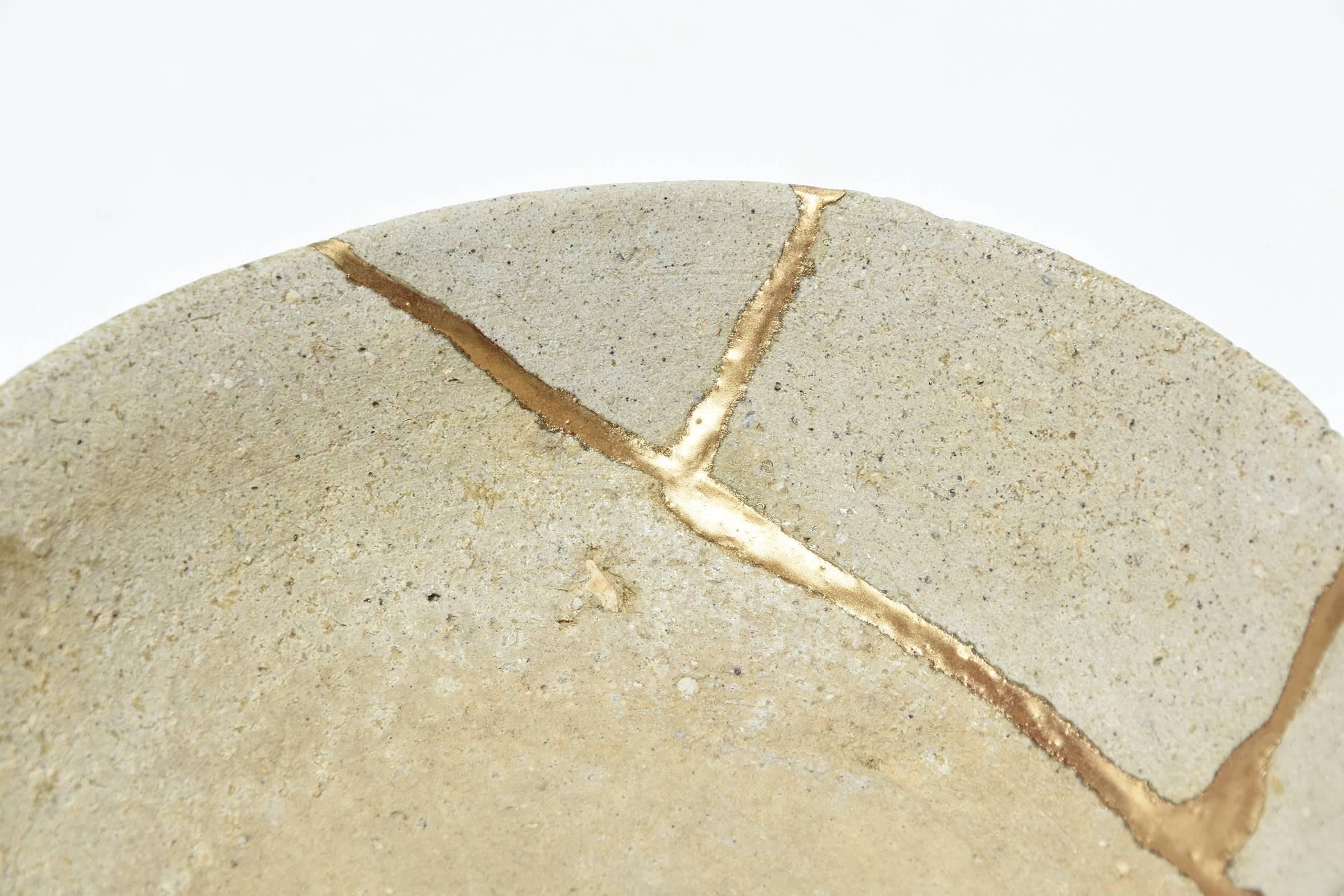 Antique 7th Century Japanese Kintsugi Repaired Pottery Bowl In Good Condition In Prahran, Victoria