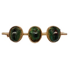 Spilla antica in oro 8-10K con scarabeo