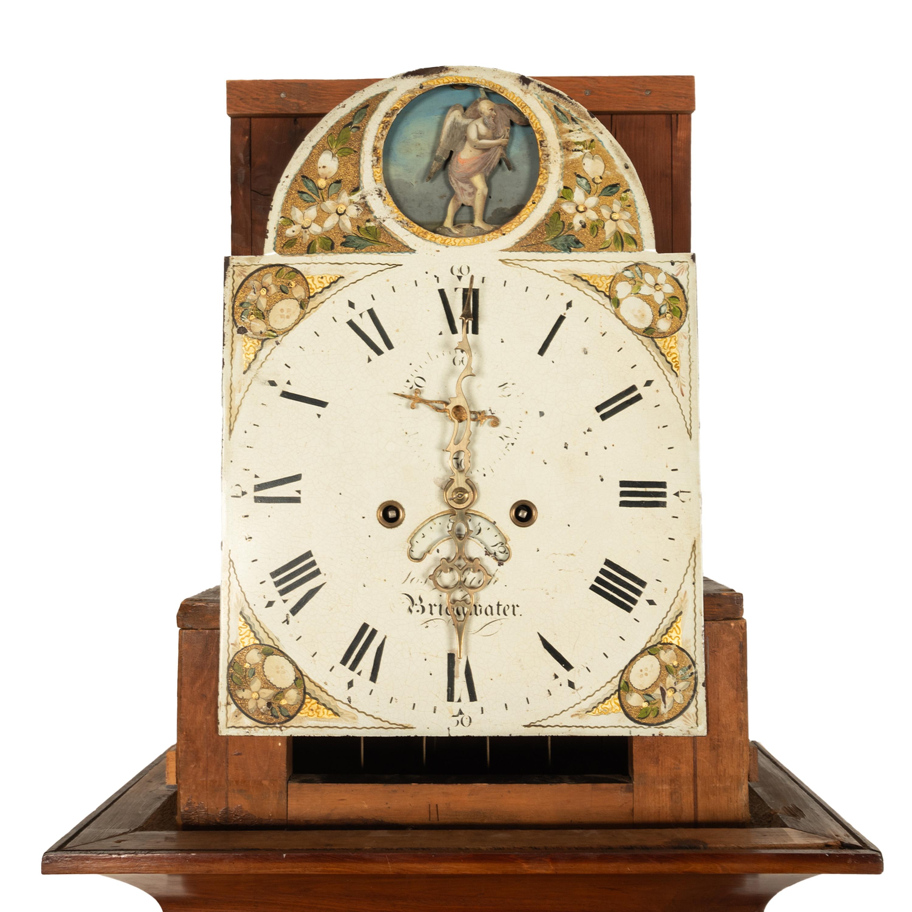 Antique 8 Day Tall Case Grandfather Clock Automaton Andrew Rich Bridgewater 1820 For Sale 4