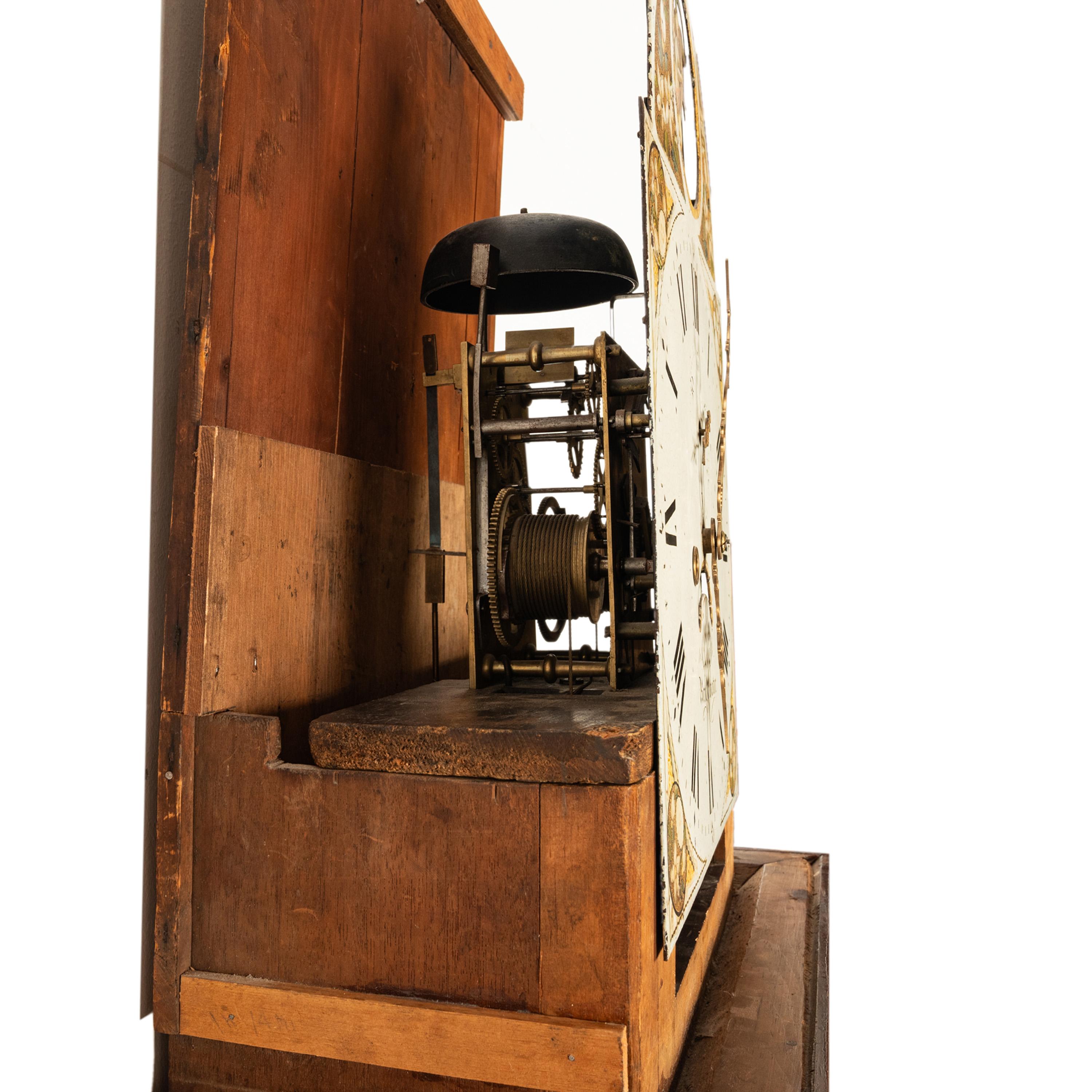 Antique 8 Day Tall Case Grandfather Clock Automaton Andrew Rich Bridgewater 1820 For Sale 5