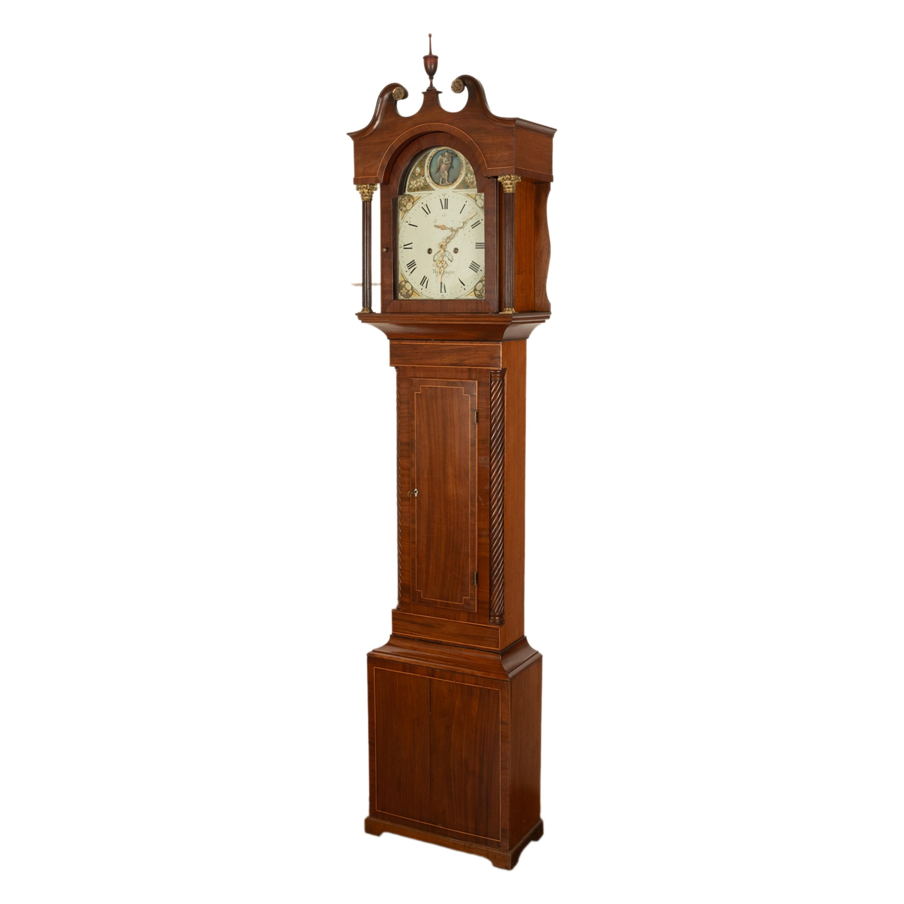 Georgian Antique 8 Day Tall Case Grandfather Clock Automaton Andrew Rich Bridgewater 1820 For Sale